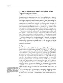 102 2.5 Why do people choose to work in the public sector? The role