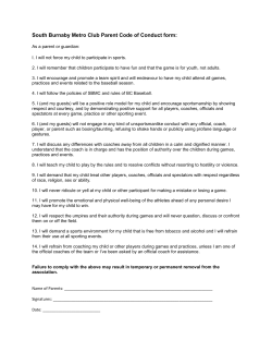 Parent Code of Conduct form