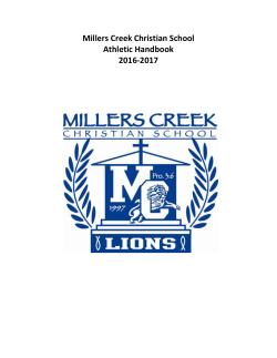 Athletic Handbook - Millers Creek Christian School