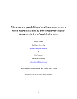 Dilemmas and possibilities of small care enterprises: a mixed
