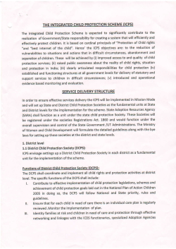 "and "best internet of the child". Hence` the ICPS objectives are: to