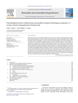 Psychological factors influencing sustainable energy technology