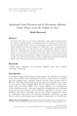 Situational Crime Prevention and its Discontents: Rational Choice