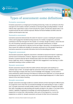 NEW RESOURCE Types of assessments
