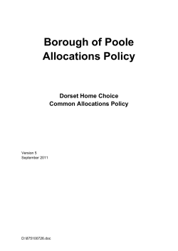 Borough of Poole Allocations Policy