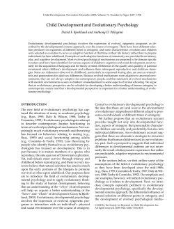 Child Development and Evolutionary Psychology