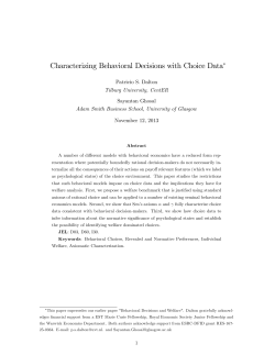 Characterizing Behavioral Decisions with Choice Data&lowast;
