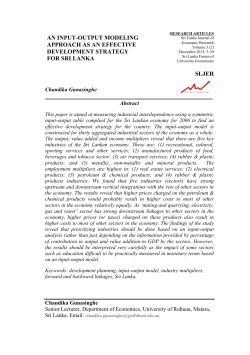 an input-output modeling approach as an effective