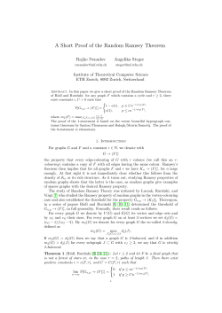 A Short Proof of the Random Ramsey Theorem