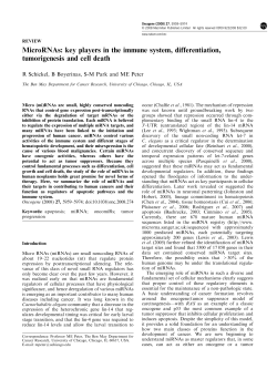 MicroRNAs: key players in the immune system