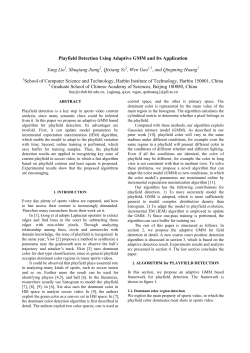 Playfield Detection Using Adaptive GMM and Its Application Yang