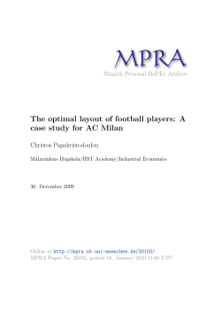 The optimal layout of football players: A case study for AC Milan