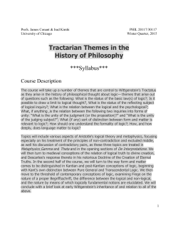 Syllabus - University of Chicago Philosophy Department