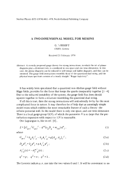 Two-dimensional model for mesons