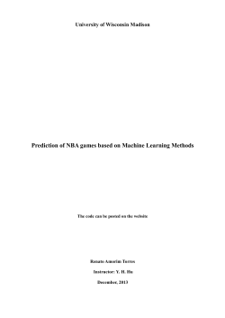 Prediction of NBA games based on Machine Learning Methods