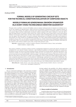 formal models of generating checkup sets for the technical condition
