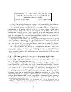 0.1 Motivating example: weighted majority algorithm