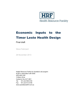 Economic Analysis for the Design of the Timor