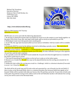 Mid-Summer Tourney Rules - Delaware Shore Field Hockey, Inc.