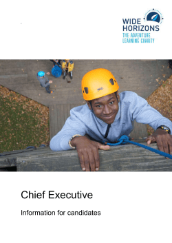 Chief Executive Information for candidates Welcome from the Chair