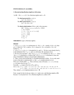 1 FINITE BOOLEAN ALGEBRA 1. Deconstructing Boolean algebras