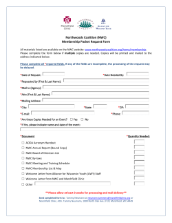 Northwoods Coalition Materials Request Form