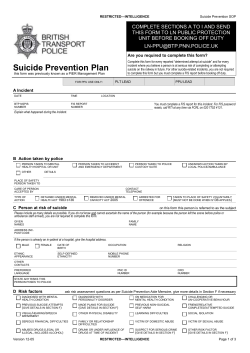 Suicide prevention plan