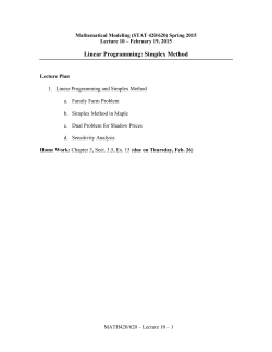 Linear Programming: Simplex Method