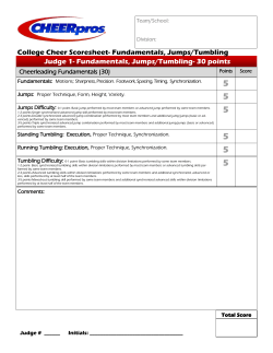 Judge 1- Fundamentals, Jumps/Tumbling- 30 points