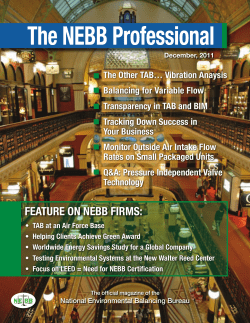 FEATURE ON NEBB FIRMS:
