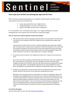 How to get your Sentinel card photograph approved first