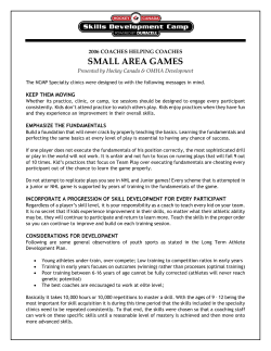 small area games - Sudbury Girls Hockey League