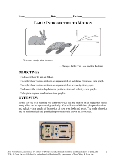 Investigation 2: Velocity&ndash;time Graphs of Motion