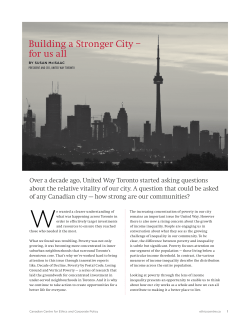 Building a Stronger City &ndash; for us all