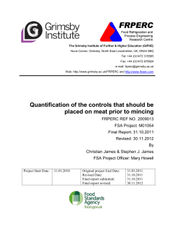 Quantification of the controls that should be placed on meat prior to