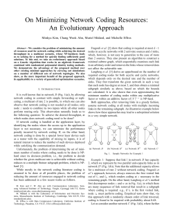 On Minimizing Network Coding Resources: An Evolutionary Approach