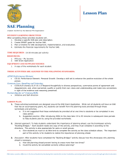 SAE Planning and Timeline - National FFA Organization