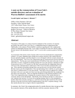 the remuneration of coca-cola`s - European Financial Management