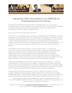 6 Reasons Why Innovation is so Difficult in Professional Service Firms