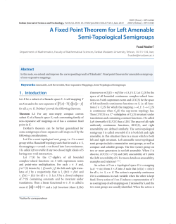 A Fixed Point Theorem for Left Amenable Semi