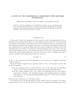 A NOTE ON TWO DIMENSIONAL TRANSPORT WITH BOUNDED
