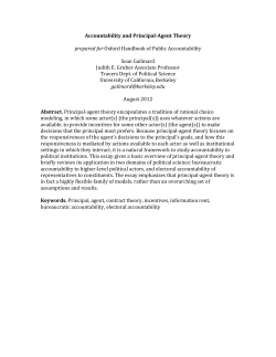 Accountability and Principal-Agent Theory prepared for Oxford