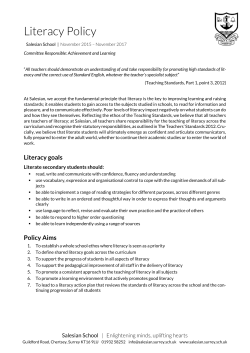 Literacy Policy - Salesian School