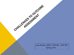Challenges to Outcome Assessment