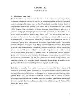 fiscal federalism and macroeconomic performance