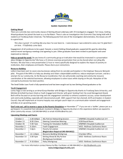 Update: September 2016 Getting Ahead There are currently two