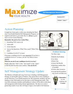 Mississauga Halton Maximize Your Health Newsletter Summer 2011
