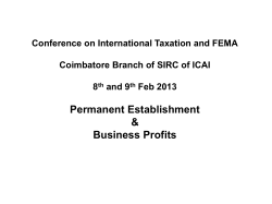 Attribution of profits to Permanent establishment