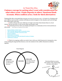 4. Think Win-‐Win: I balance courage for getting what I want with