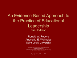An Evidence-Based Approach to the Practice of Educational